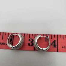 Load image into Gallery viewer, 18K WHITE GOLD PLATED CZ HOOP EARRING