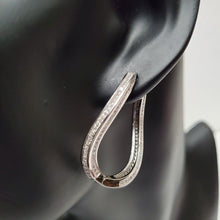 Load image into Gallery viewer, 18K WHITE GOLD PLATED CZ HOOP EARRING