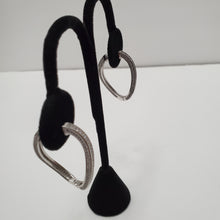 Load image into Gallery viewer, 18K WHITE GOLD PLATED CZ HOOP EARRING