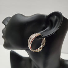 Load image into Gallery viewer, 18K WHITE GOLD PLATED CZ HOOP EARRING