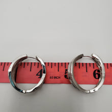 Load image into Gallery viewer, 18K WHITE GOLD PLATED CZ HOOP EARRING