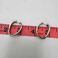 Load image into Gallery viewer, 18K WHITE GOD PLATED CZ HOOP EARRINGS