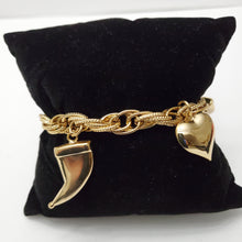 Load image into Gallery viewer, 18K ITALIAN GOLD PLATED HEART CHARM  BRACELET