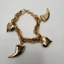 Load image into Gallery viewer, 18K ITALIAN GOLD PLATED HEART CHARM  BRACELET
