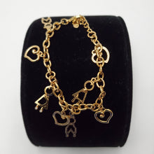 Load image into Gallery viewer, 18K ITALIAN GOLD PLATED CHARM BRACELET