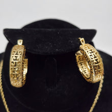 Load image into Gallery viewer, 18K ITALIAN GOLD PLATED CZ HOOP EARRING , PENDANT & NECKLACE