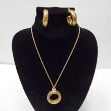 Load image into Gallery viewer, 18K ITALIAN GOLD PLATED CZ HOOP EARRING , PENDANT & NECKLACE