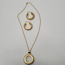 Load image into Gallery viewer, 18K ITALIAN GOLD PLATED CZ HOOP EARRING , PENDANT & NECKLACE