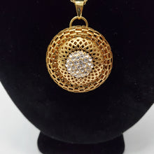 Load image into Gallery viewer, 18K ITALIAN GOLD PLATED CZ HOOP EARRING , PENDANT & NECKLACE SET