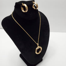 Load image into Gallery viewer, 18K ITALIAN GOLD PLATED TWISTED HOOP EARRING , PENDANT & NECKLACE