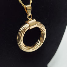 Load image into Gallery viewer, 18K ITALIAN GOLD PLATED TWISTED HOOP EARRING , PENDANT & NECKLACE