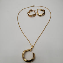 Load image into Gallery viewer, 18K ITALIAN GOLD PLATED TWISTED HOOP EARRING , PENDANT & NECKLACE