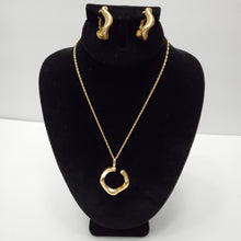 Load image into Gallery viewer, 18K ITALIAN GOLD PLATED TWISTED HOOP EARRING , PENDANT & NECKLACE