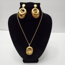 Load image into Gallery viewer, 18K ITALIAN GOLD PLATED DROP EARRING , PENDANT & NECKLACE SET