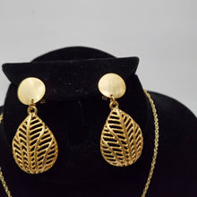 Load image into Gallery viewer, 18K ITALIAN GOLD PLATED DROP EARRING , PENDANT & NECKLACE SET