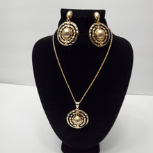 Load image into Gallery viewer, 18K ITALIAN GOLD PLATED DROP EARRING , PENDANT & NECKLACE SET