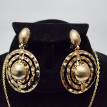 Load image into Gallery viewer, 18K ITALIAN GOLD PLATED DROP EARRING , PENDANT & NECKLACE SET