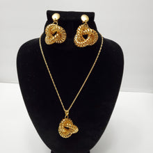 Load image into Gallery viewer, 18K ITALIAN GOLD PLATED DROP EARRING , PENDANT & NECKLACE SET