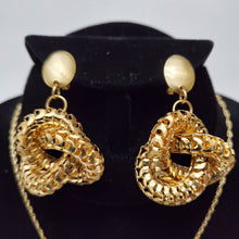 Load image into Gallery viewer, 18K ITALIAN GOLD PLATED DROP EARRING , PENDANT & NECKLACE SET