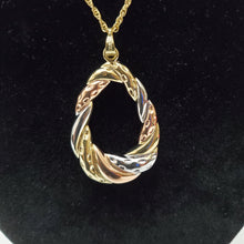 Load image into Gallery viewer, 18K GOLD PLATED 3 TONE EARRING NECKLACE AND PENDANT SET
