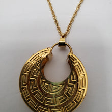 Load image into Gallery viewer, 18K GOLD PLATED HOOP EARRING NECKLACE AND PENDANT SET