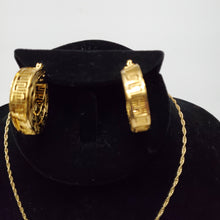 Load image into Gallery viewer, 18K GOLD PLATED HOOP EARRING NECKLACE AND PENDANT SET