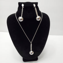Load image into Gallery viewer, 18K WHITE GOLD PLATED DROP EARRING NECKLACE AND PENDANT SET