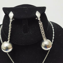 Load image into Gallery viewer, 18K WHITE GOLD PLATED DROP EARRING NECKLACE AND PENDANT SET