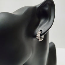 Load image into Gallery viewer, 18K GOLD PLATED SMALL HUGGIE CZ HOOP EARRINGS