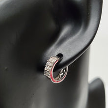 Load image into Gallery viewer, 18K GOLD PLATED SMALL HUGGIE CZ HOOP EARRINGS