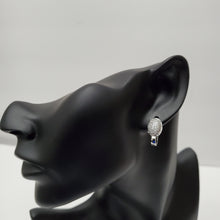 Load image into Gallery viewer, 18K ITALIAN WHITE GOLD PLATED SMALL HUGGIE CZ HOOP EARRINGS