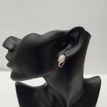 Load image into Gallery viewer, 18K ITALIAN WHITE GOLD PLATED SMALL HUGGIE CZ HOOP EARRINGS