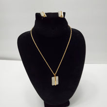 Load image into Gallery viewer, 18K GOLD PLATED PEARL EARRING NECKLACE AND PENDANT SET