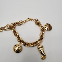 Load image into Gallery viewer, 18K ITALIAN GOLD PLATED CHARM  BRACELET