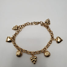 Load image into Gallery viewer, 18K ITALIAN GOLD PLATED SMALL CHARM BRACELET