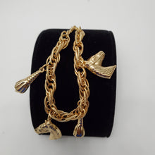Load image into Gallery viewer, 18K ITALIAN GOLD PLATED HORSE HEAD CHARM BRACELET