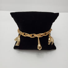 Load image into Gallery viewer, 18K ITALIAN GOLD PLATED HORSE HEAD CHARM BRACELET