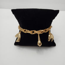 Load image into Gallery viewer, 18K ITALIAN GOLD PLATED HORSE HEAD CHARM BRACELET