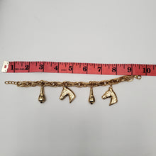 Load image into Gallery viewer, 18K ITALIAN GOLD PLATED HORSE HEAD CHARM BRACELET