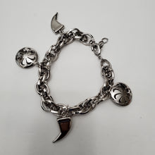 Load image into Gallery viewer, 18K ITALIAN WHITE GOLD PLATED CHUNKY CHARM  BRACELET