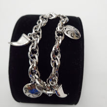 Load image into Gallery viewer, 18K ITALIAN WHITE GOLD PLATED CHUNKY CHARM  BRACELET