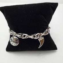 Load image into Gallery viewer, 18K ITALIAN WHITE GOLD PLATED CHUNKY CHARM  BRACELET