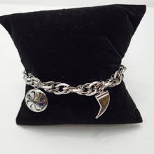 Load image into Gallery viewer, 18K ITALIAN WHITE GOLD PLATED CHUNKY CHARM  BRACELET