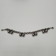 Load image into Gallery viewer, 18K ITALIAN WHITE GOLD PLATED DOUBLE BALL CHARM  BRACELET