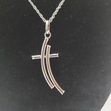 Load image into Gallery viewer, 18K ITALIAN WHITE GOLD PLATE CROSS PENDEANT