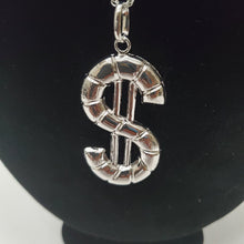 Load image into Gallery viewer, 18K ITALIAN WHITE GOLD PLATED DOLLAR SIGN PENDEANT