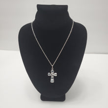 Load image into Gallery viewer, 18K ITALIAN WHITE GOLD PLATED CROSS SIGN PENDEANT