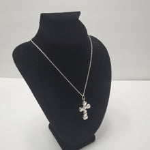 Load image into Gallery viewer, 18K ITALIAN WHITE GOLD PLATED CROSS SIGN PENDEANT