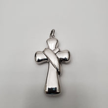 Load image into Gallery viewer, 18K BRAZILIAN WHITE GOLD PLATED CHUNKY CROSS PENDEANT