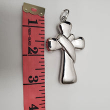 Load image into Gallery viewer, 18K BRAZILIAN WHITE GOLD PLATED CHUNKY CROSS PENDEANT